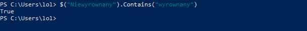 Sprawdzanie czy w zmiennej PowerShell string znajduje się dana fraza: .Contains()